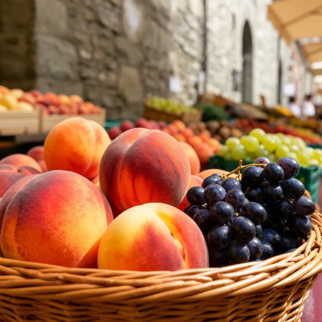 Seasonal Piemonte produce at a Torino market
